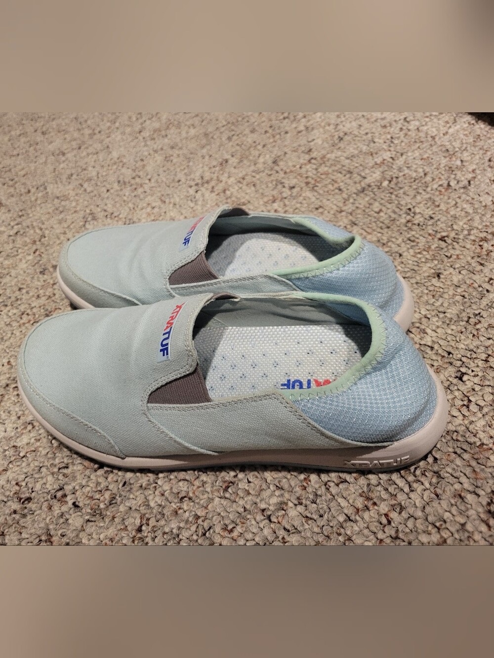 Women's Xtratuf Slip-On Casual Shoes in Light Blue 7.5